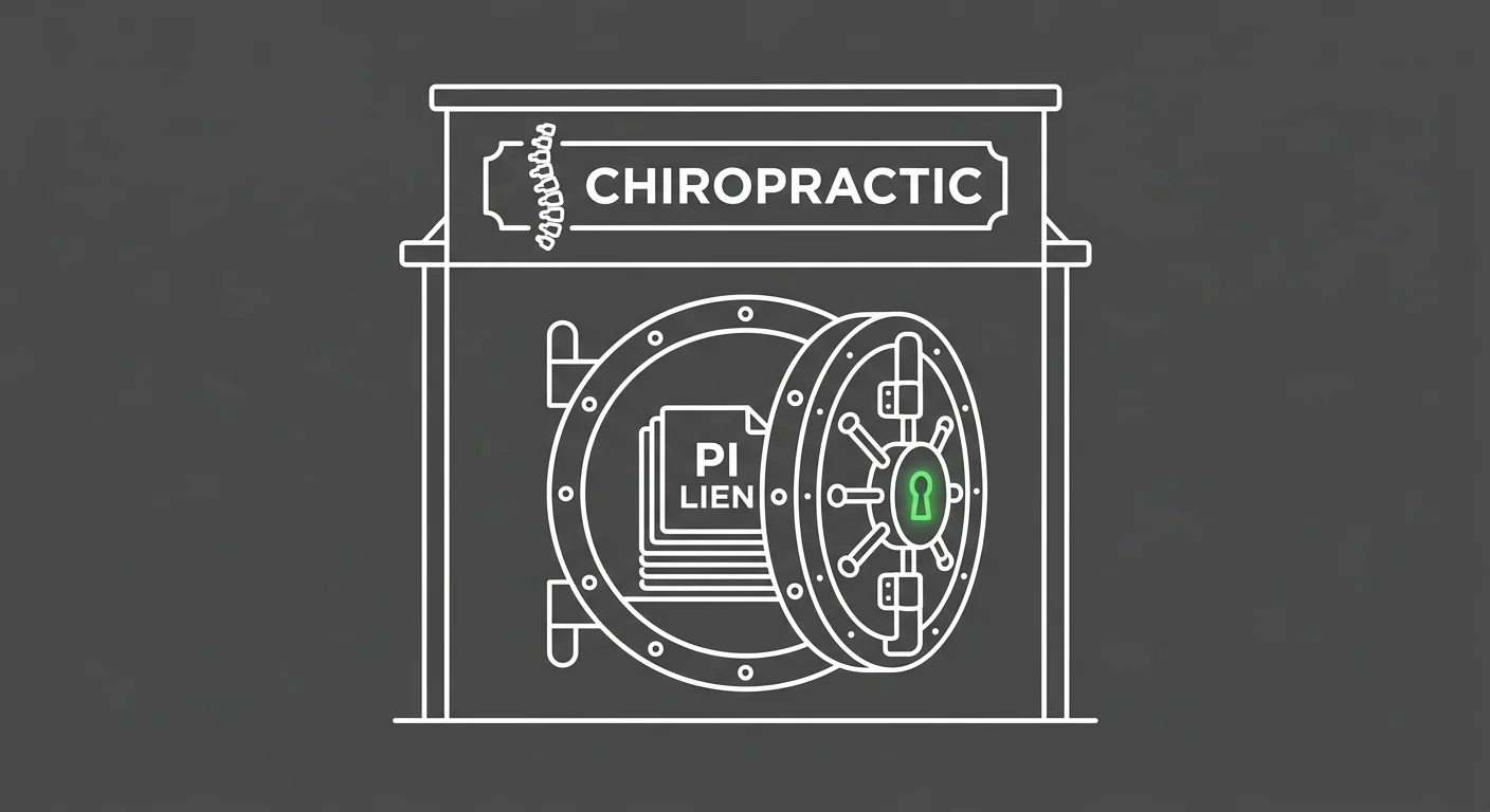 locked capital concept showing PI lien revenue waiting to be unlocked for chiropractic practice expansion funding