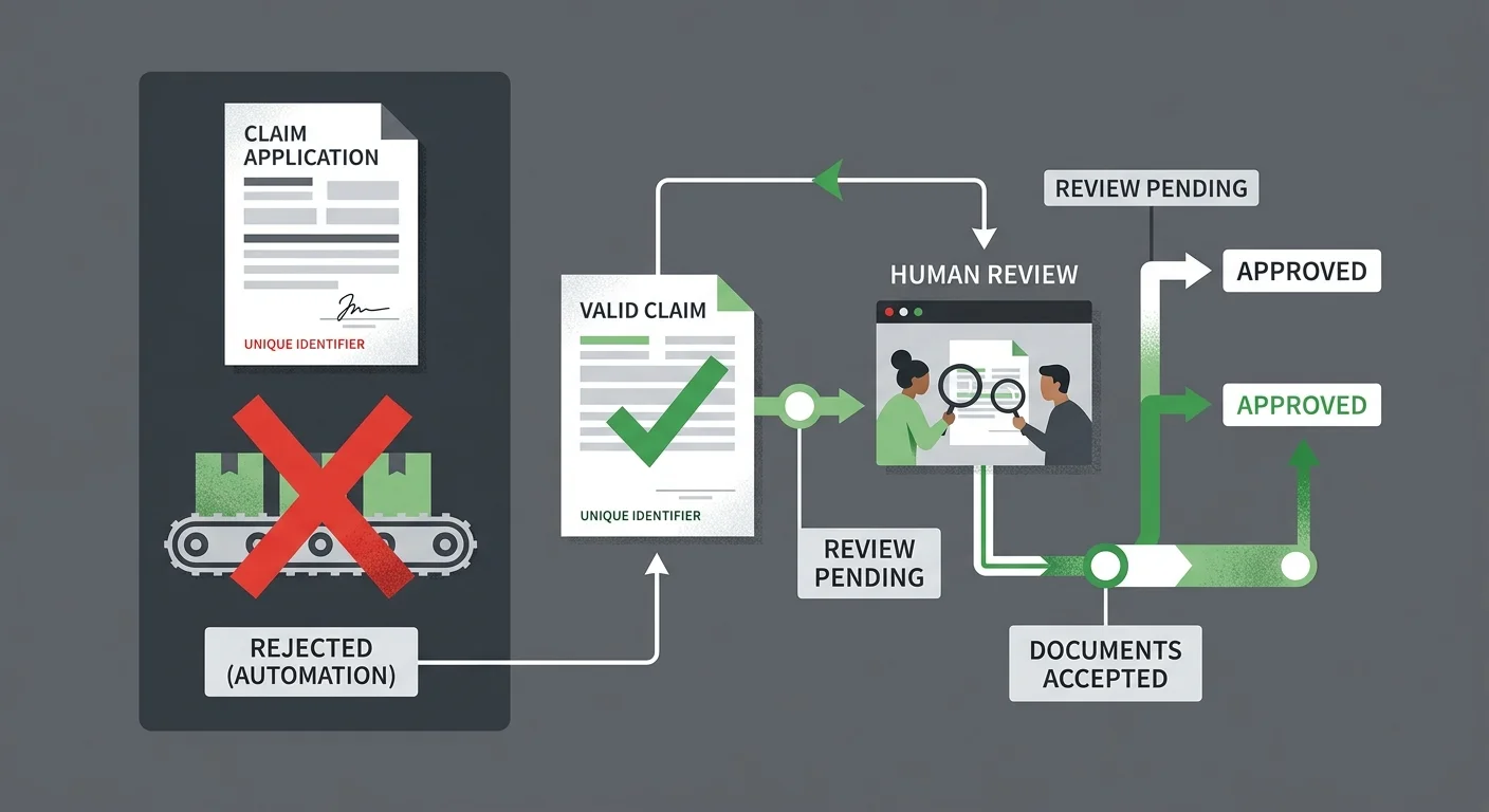 automated billing failure versus human review pathway for G2211 claims