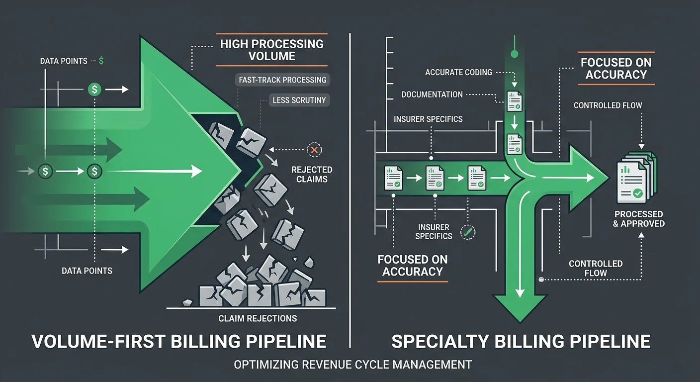 volume billing versus specialty chiropractic billing revenue recovery comparison