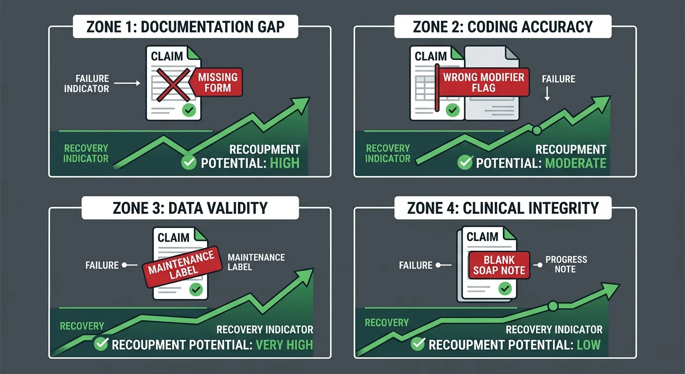 four chiropractic documentation error types and their revenue recoupment risk