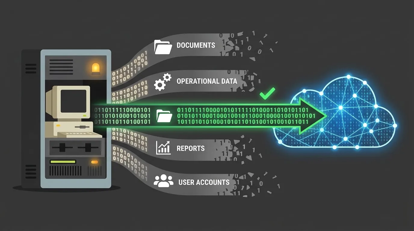 chiropractic ehr migration data transfer showing what moves to cloud and what stays on legacy server