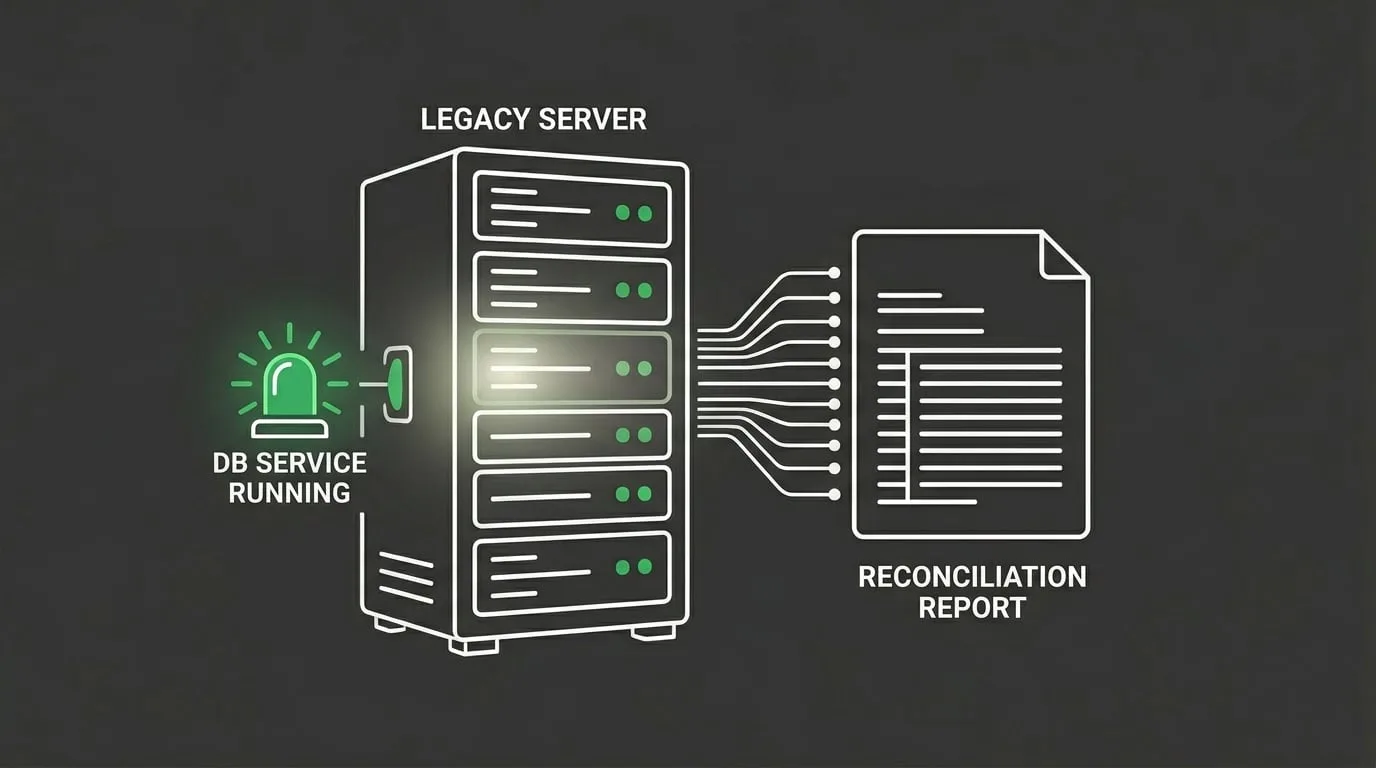 legacy chirotouch server running database service for post migration reconciliation and historical reporting