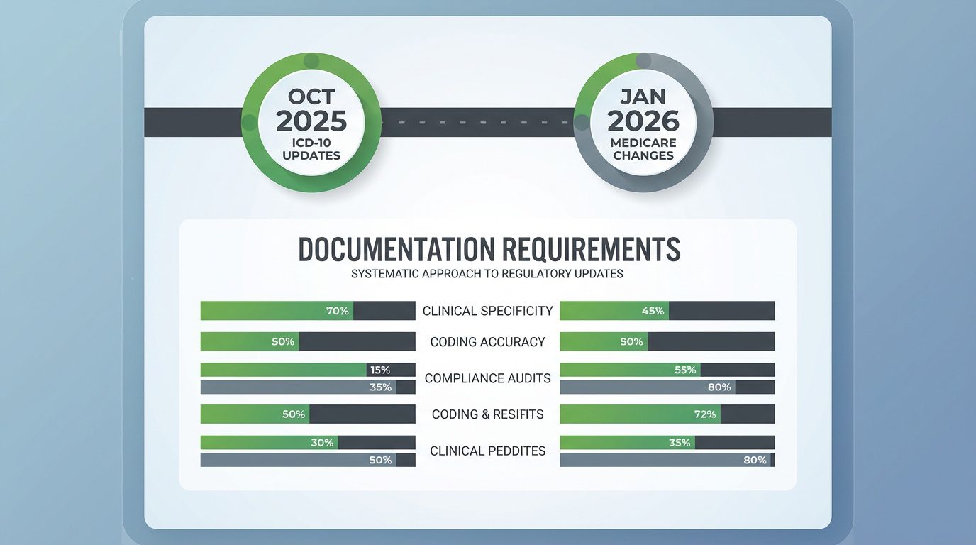 2026 Medicare and ICD-10 regulatory timeline dashboard for chiropractic practices