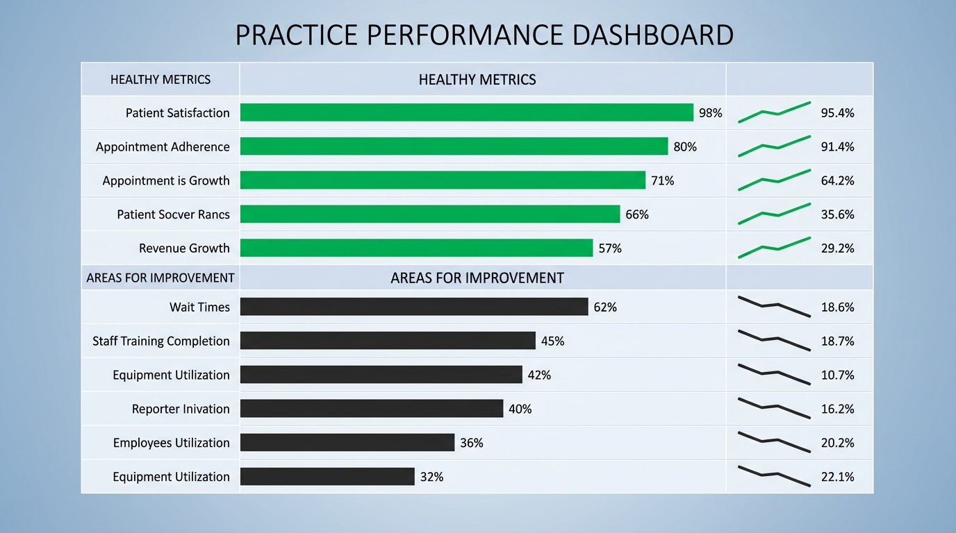 chiropractic practice billing performance metrics dashboard with AR aging and collection rates