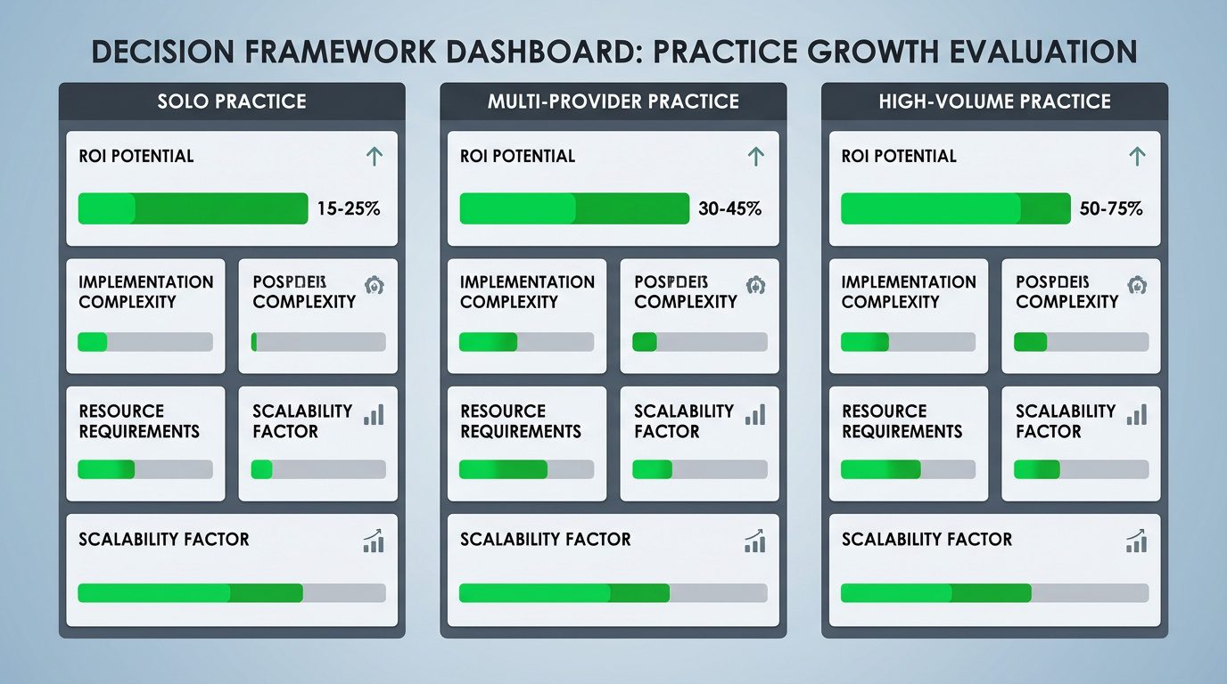 decision framework showing when practices benefit most from DC led billing