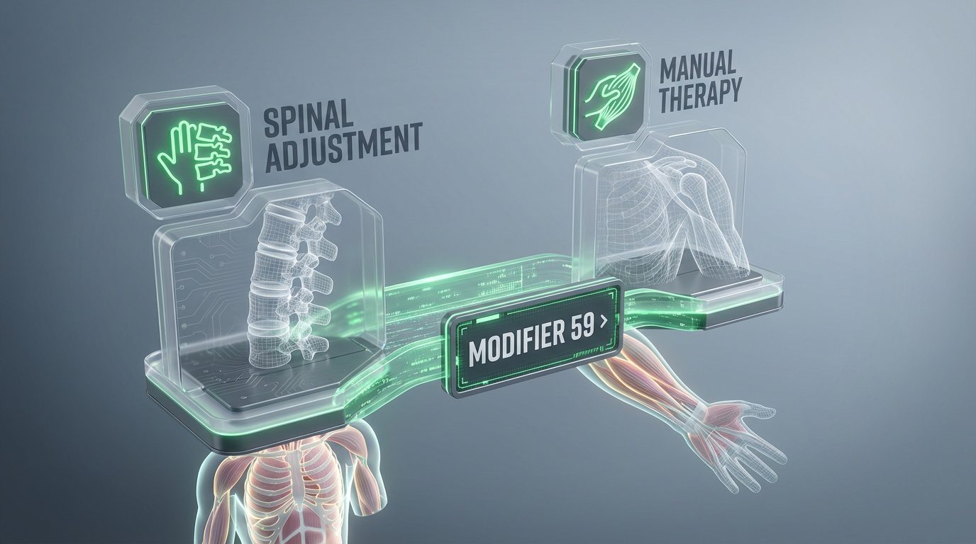 modifier 59 usage for separate chiropractic procedures on different anatomical regions