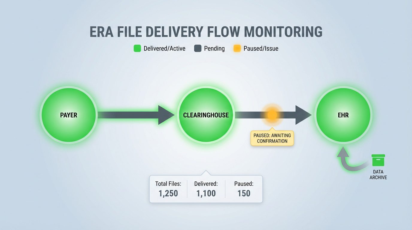 ERA-835-file-delivery-flow-diagram-showing-payer-clearinghouse-and-EHR-connection-points