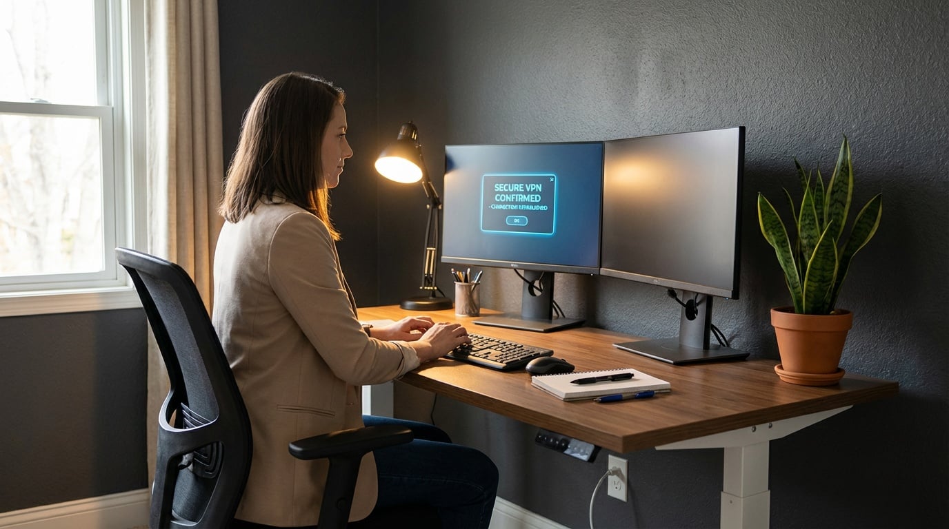 HIPAA compliant home office setup for remote medical billing professional