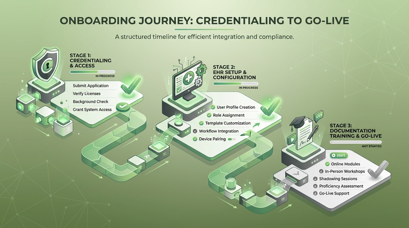 chiropractic associate onboarding checklist for credentialing and EHR setup