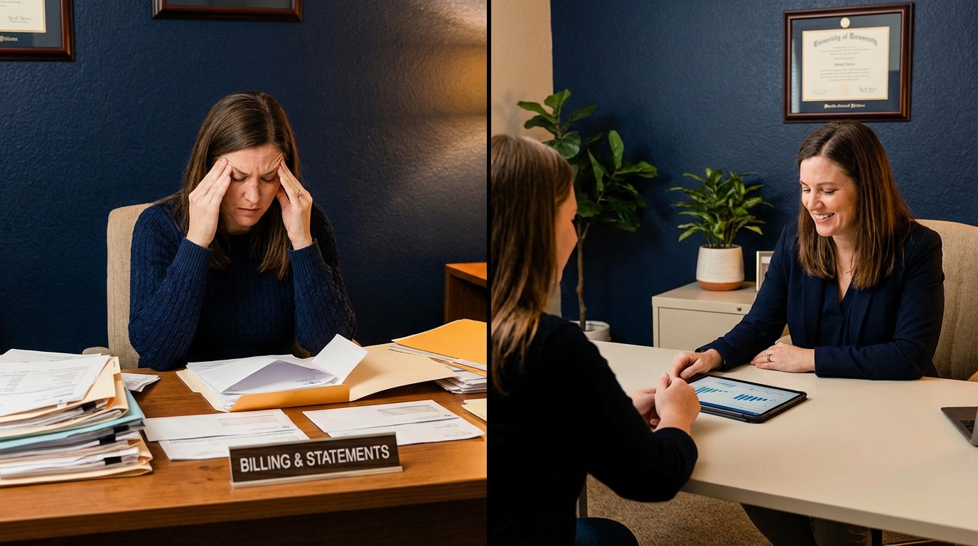 chiropractic provider moving from billing confusion to organized patient financial communication