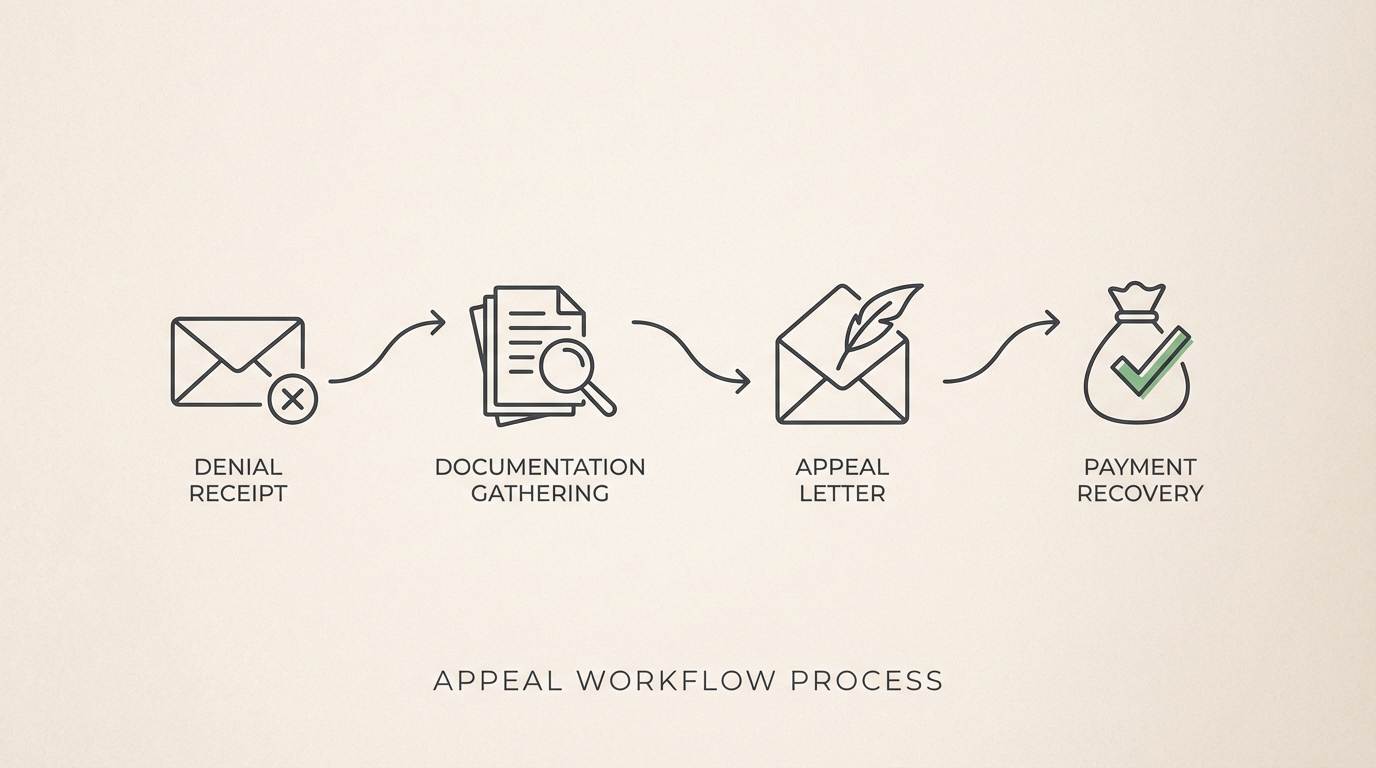 insurance denial appeal process workflow for chiropractic claims recovery