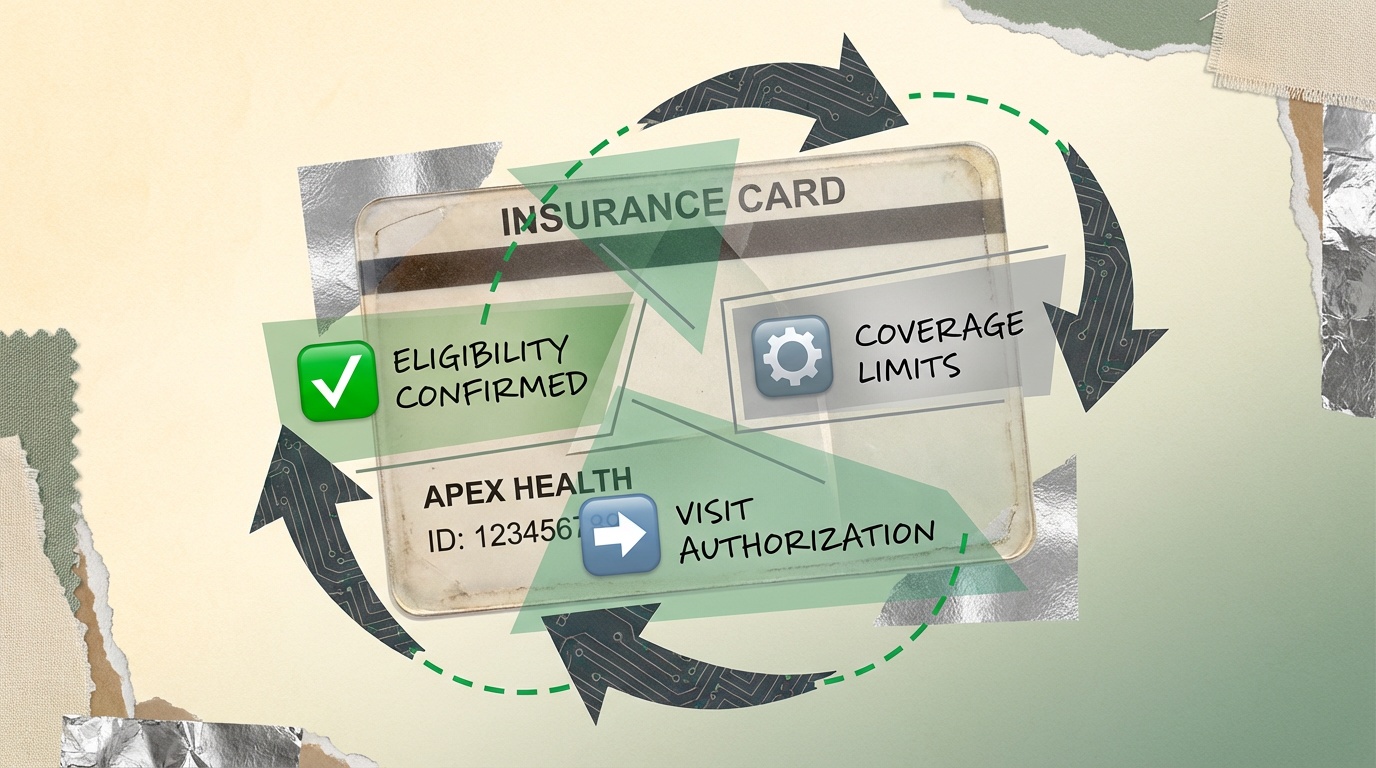 insurance verification workflow with eligibility and coverage confirmation steps