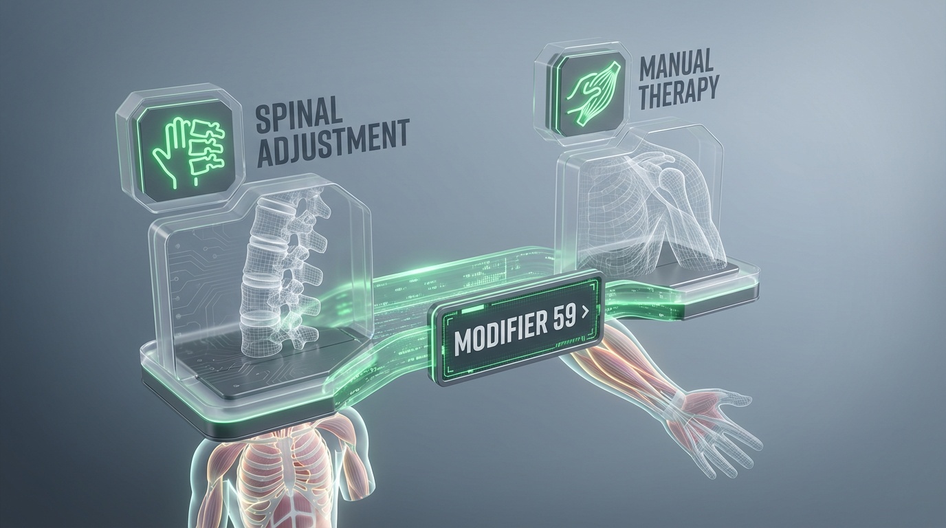 modifier 59 usage for separate chiropractic procedures on different anatomical regions
