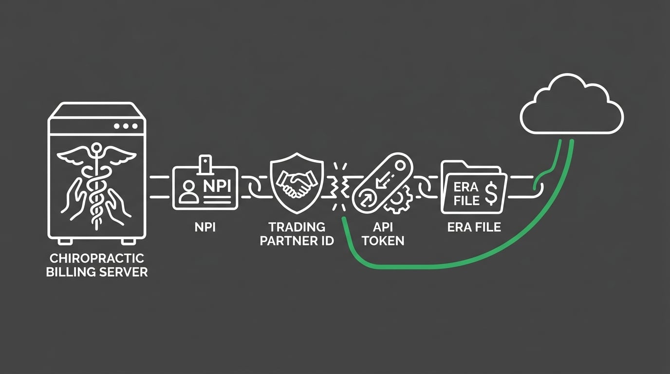 chirotouch cloud migration credential chain breakpoints showing npi trading partner id and api token reset