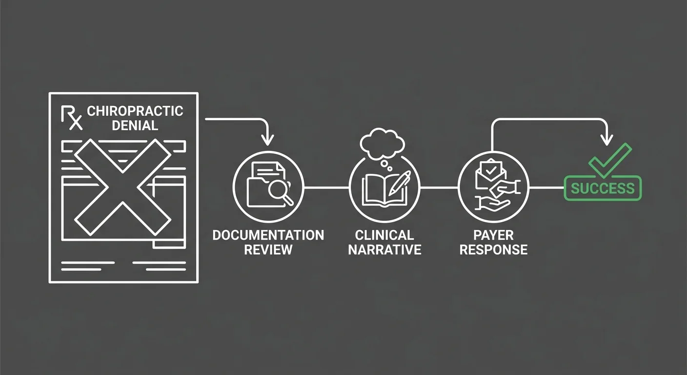 chiropractic denial management appeal process converting rejected insurance claims through documentation review and clinical narrative