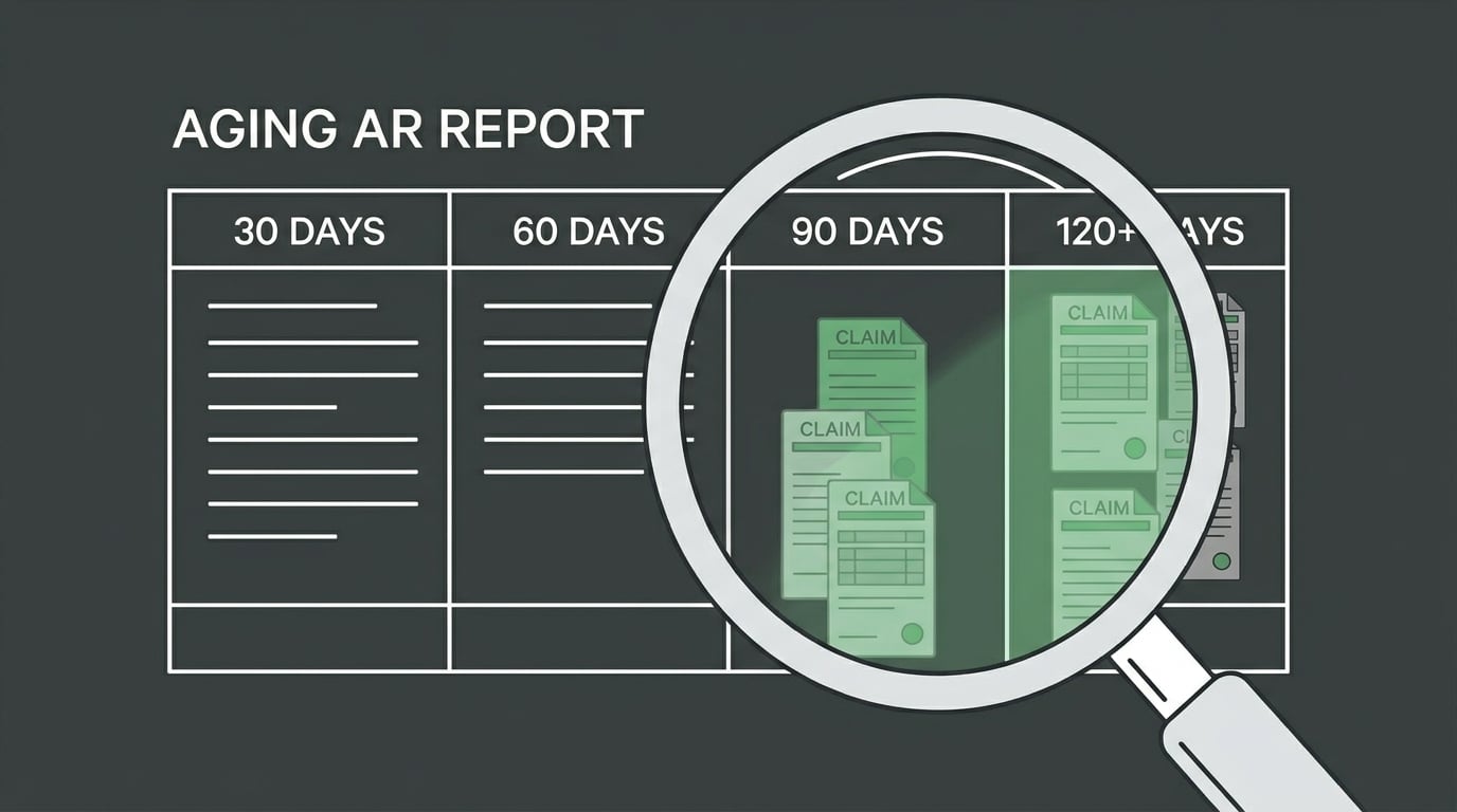 chiropractic accounts receivable aging report revealing hidden unworked denials and orphaned claims after ehr migration