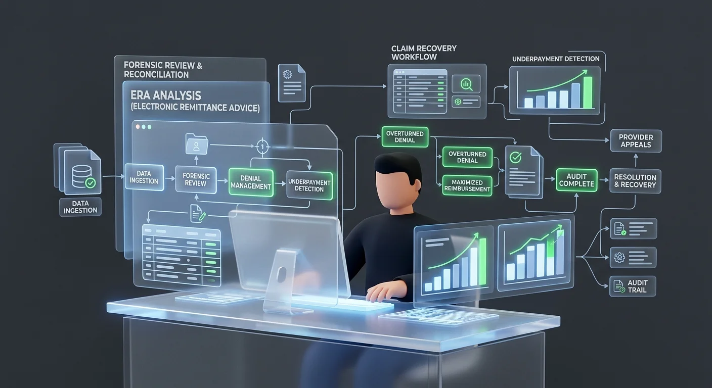 billing specialist forensic review of chiropractic practice AR and ERA reconciliation files