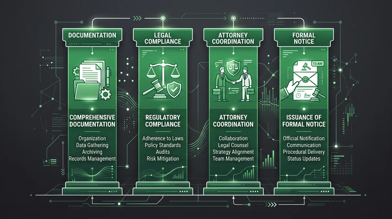 four pillar documentation strategy for defensible chiropractic liens showing medical necessity proof and legal compliance