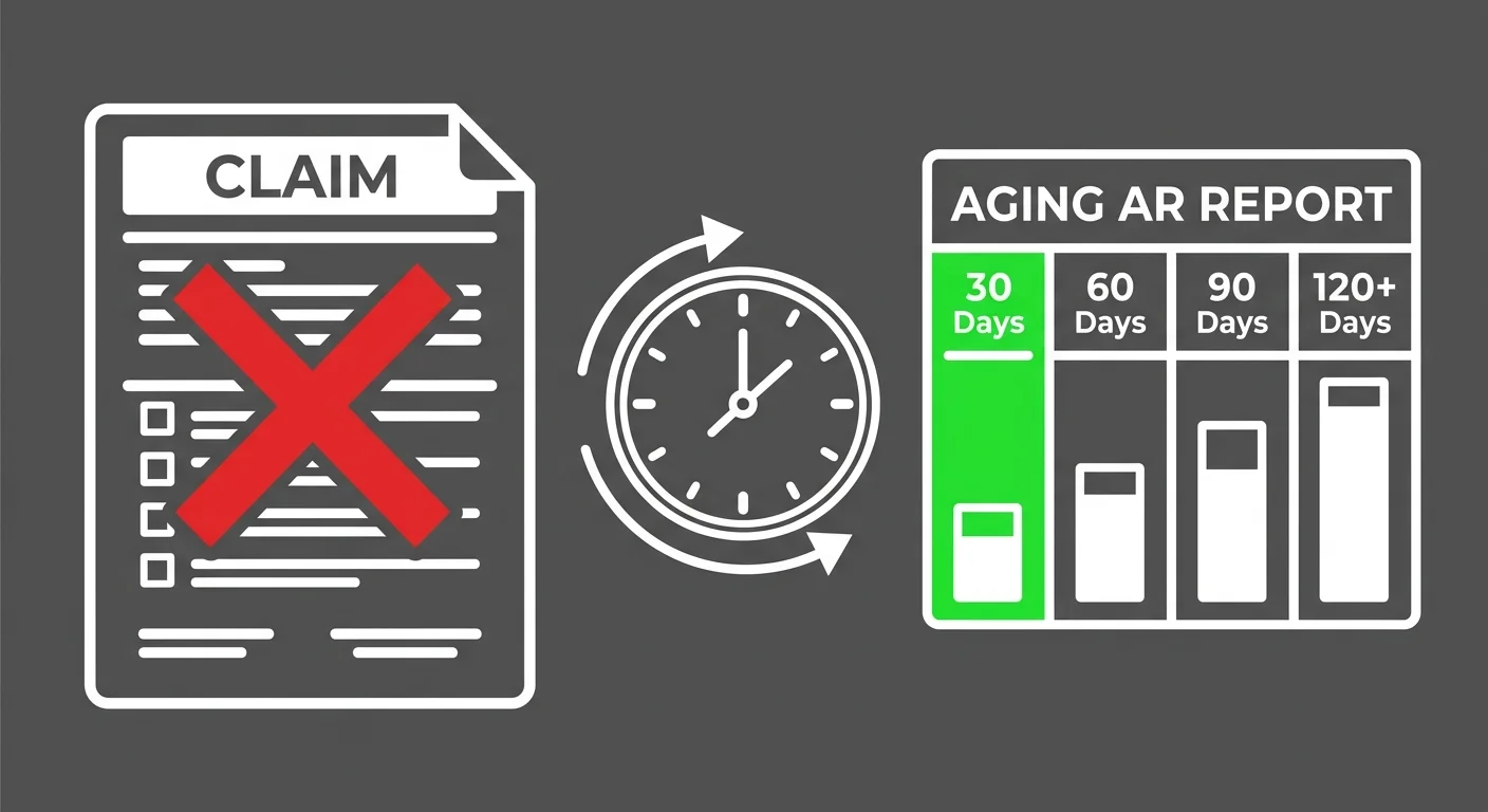 chiropractic billing silence impact showing claim aging and revenue loss over time
