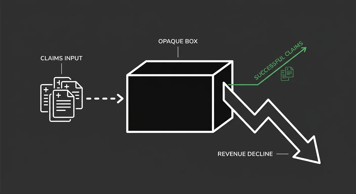 black-box billing model showing chiropractic claim loss and revenue decline
