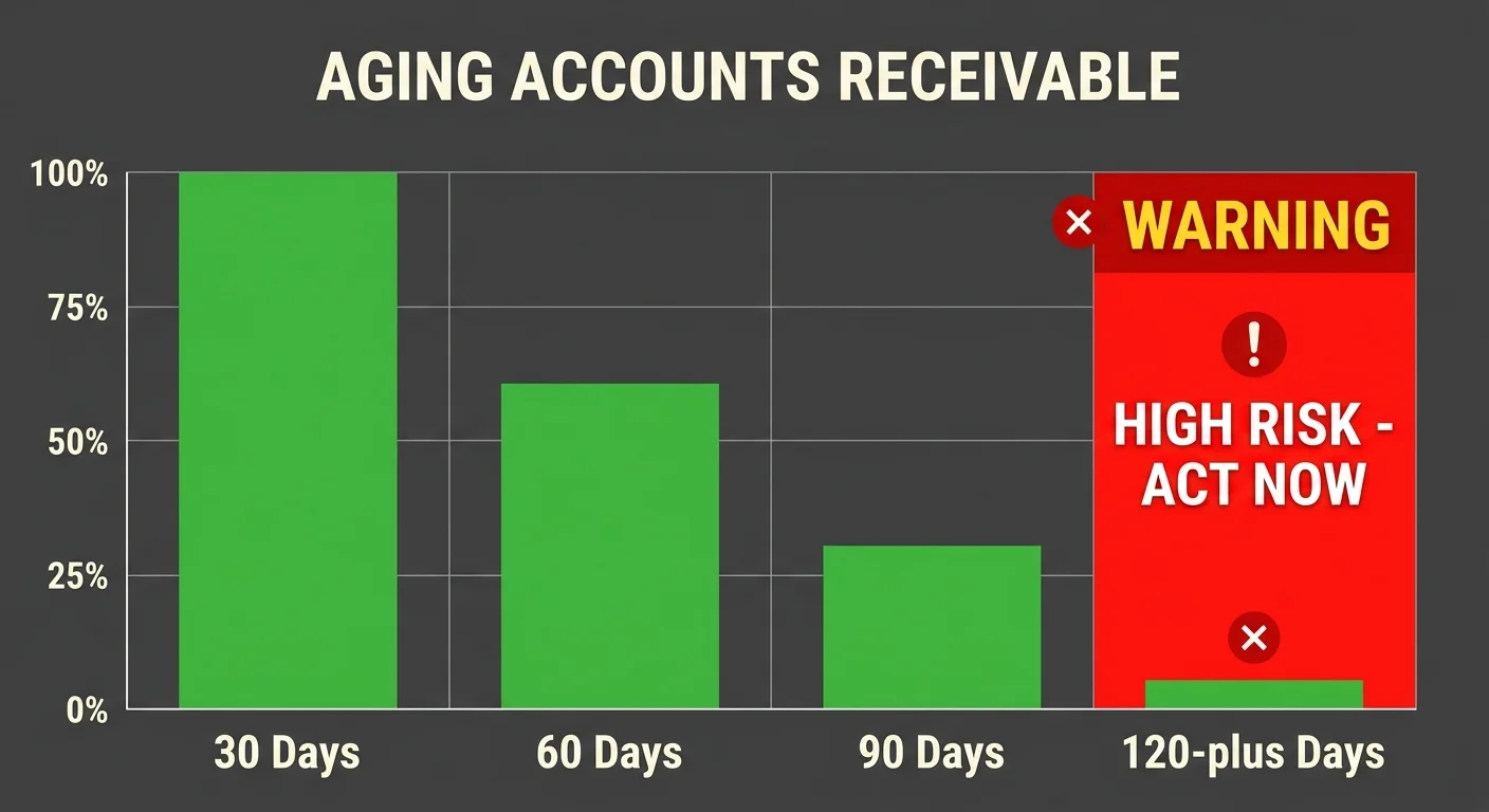 chiropractic accounts receivable aging chart showing revenue lost when denied claims go unworked