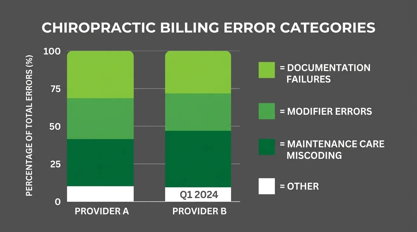 chiropractic billing error rate data by category from federal audit sources