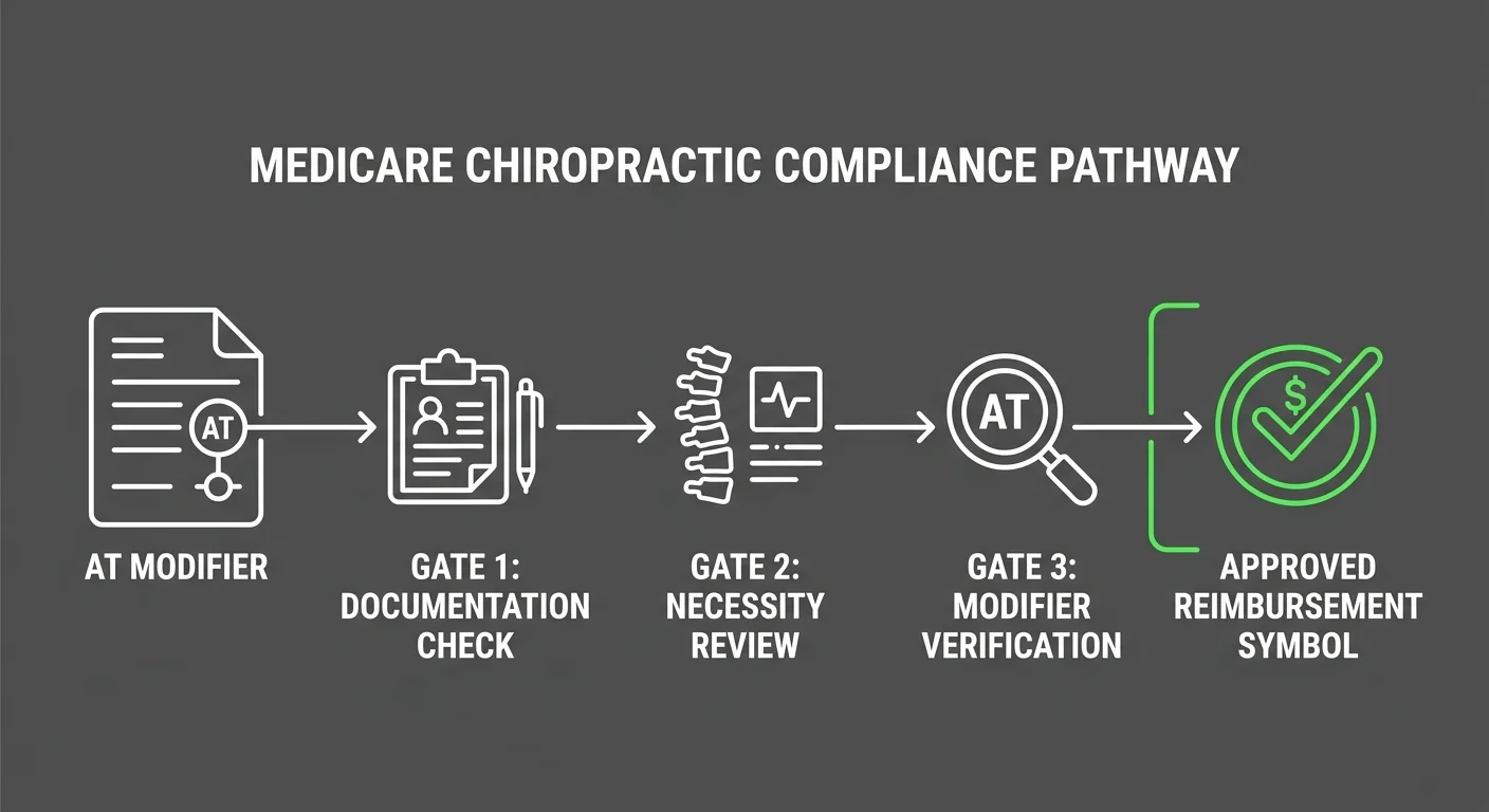 Medicare chiropractic AT modifier compliance KPI tracking billing accuracy pathway