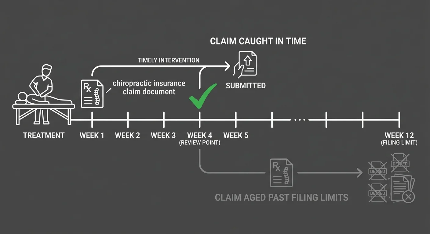 chiropractic claim timely filing protection through weekly billing team communication