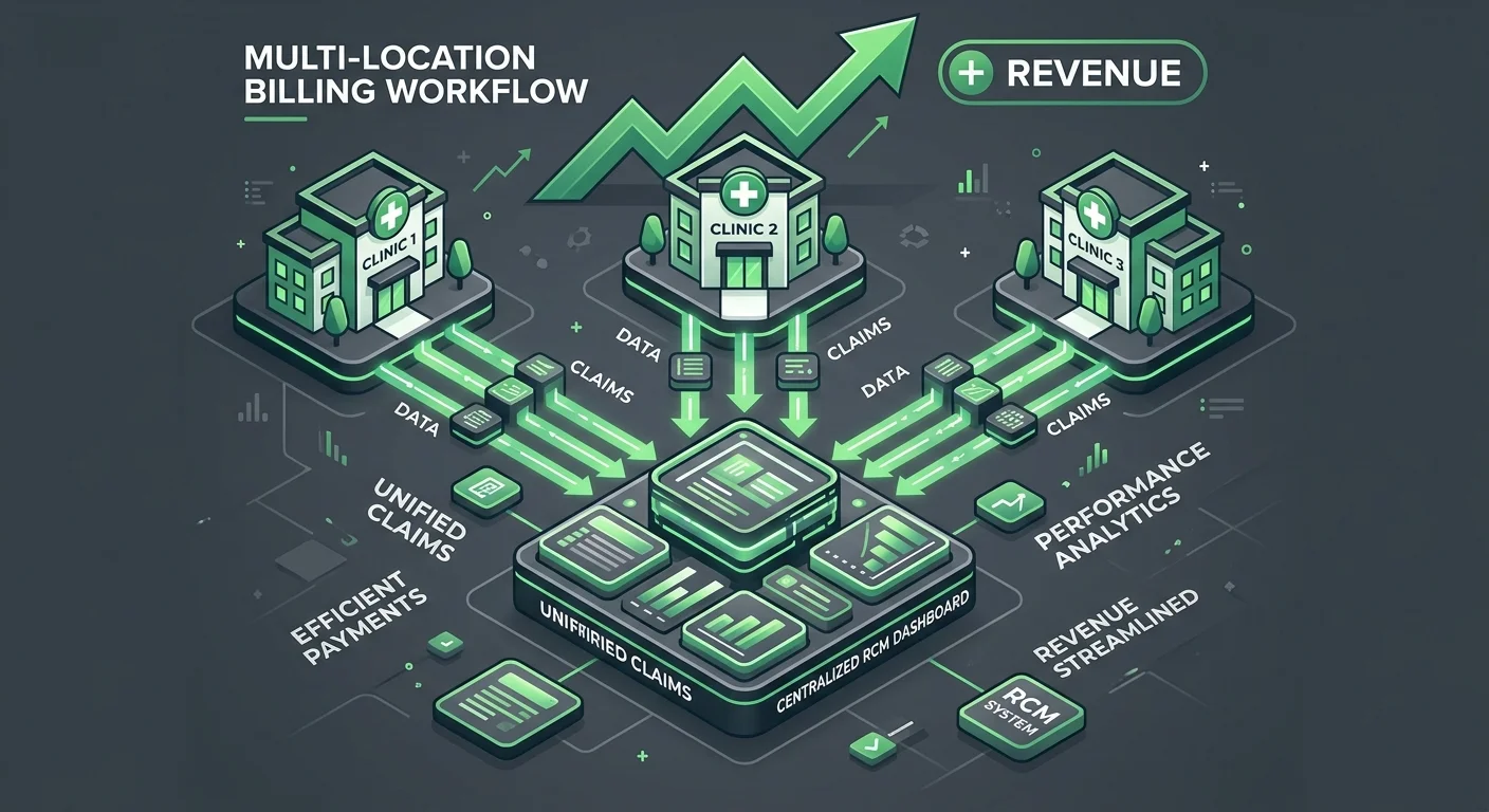 multi-site chiropractic clinic centralized revenue cycle management implementation workflow