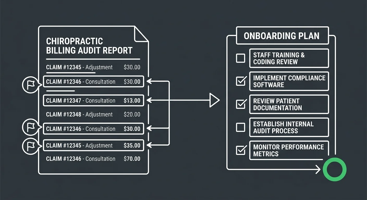 chiropractic billing audit findings connected to billing partner onboarding checklist