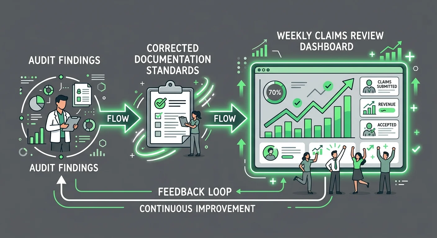chiropractic billing structural gap remediation workflow showing post-recovery process improvements